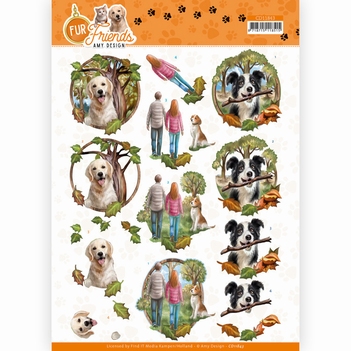 Amy Design knipvel Fur Friends - Walking the Dog CD11843